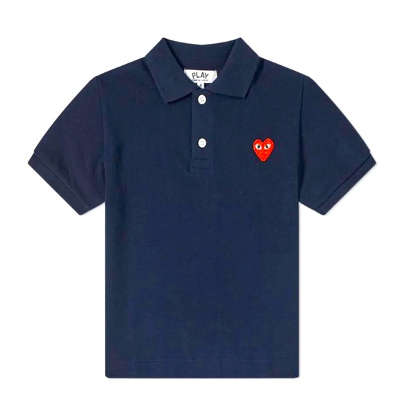 Comme des Garcons PLAY Other - Comme des Garcons PLAY Junior Boys NAVY Polo Shirt - Size Small